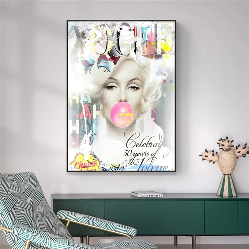 Vogue Marilyn Monroe Blow Bubbles Balloon Art Canvas Print Painting Wall Picture Modern Living Room Home Decoration Poster
Vogue Marilyn Monroe Blow Bubbles Balloon Art Canvas Print Painting Wall Picture Modern Living Room Home Decoration Poster