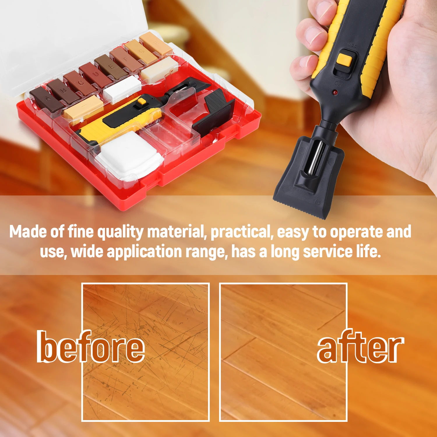 Laminate Flooring Repair Kit laminated Floor Repairing Kit Wax System Floor Worktop Sturdy Casing Chips Scratches Mending Tool 
Laminate Flooring Repair Kit laminated Floor Repairing Kit Wax System Floor Worktop Sturdy Casing Chips Scratches Mending Tool