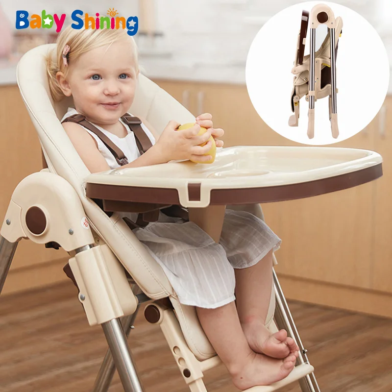 

Baby Shining Muti-Function Baby High Chair Kid Feeding Chair Foldable Dining Table Chair Portable Seat Baby Dining Chair 4 Wheel