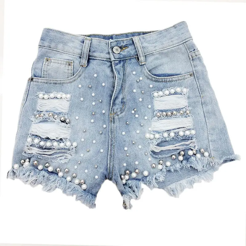 Large Size Summer New Street Hot Pants Heavy Industry Pearl Beading Sanding Hollow High Waist Slim-fit Denim Sexy Hip Shorts
Large Size Summer New Street Hot Pants Heavy Industry Pearl Beading Sanding Hollow High Waist Slim-fit Denim Sexy Hip Shorts