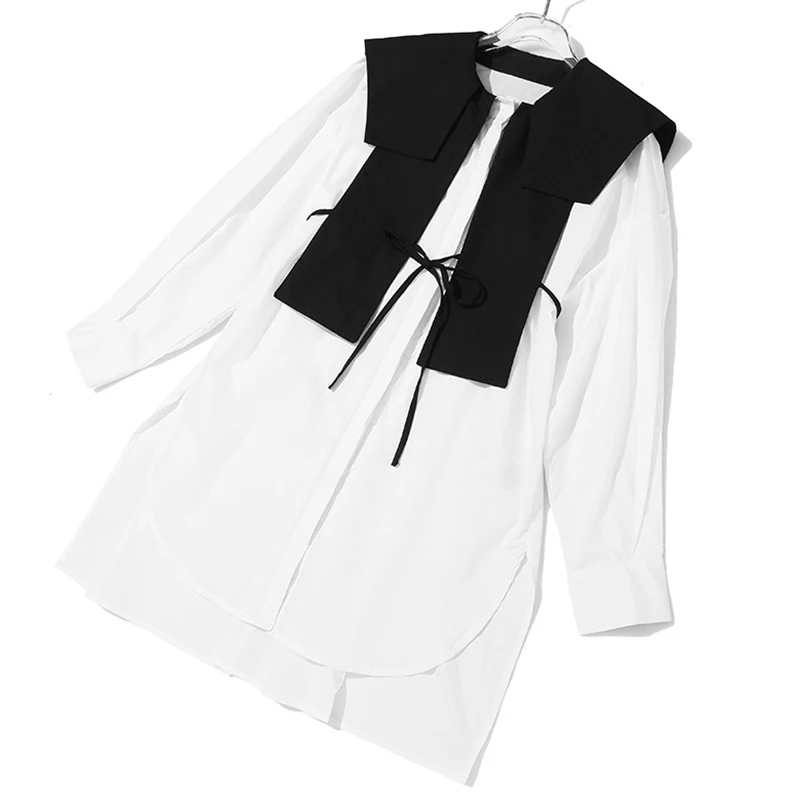 Women Shirt Dress Colorblock Long Sleeve False Two Loose Oversize Summer Dress 
Women Shirt Dress Colorblock Long Sleeve False Two Loose Oversize Summer Dress