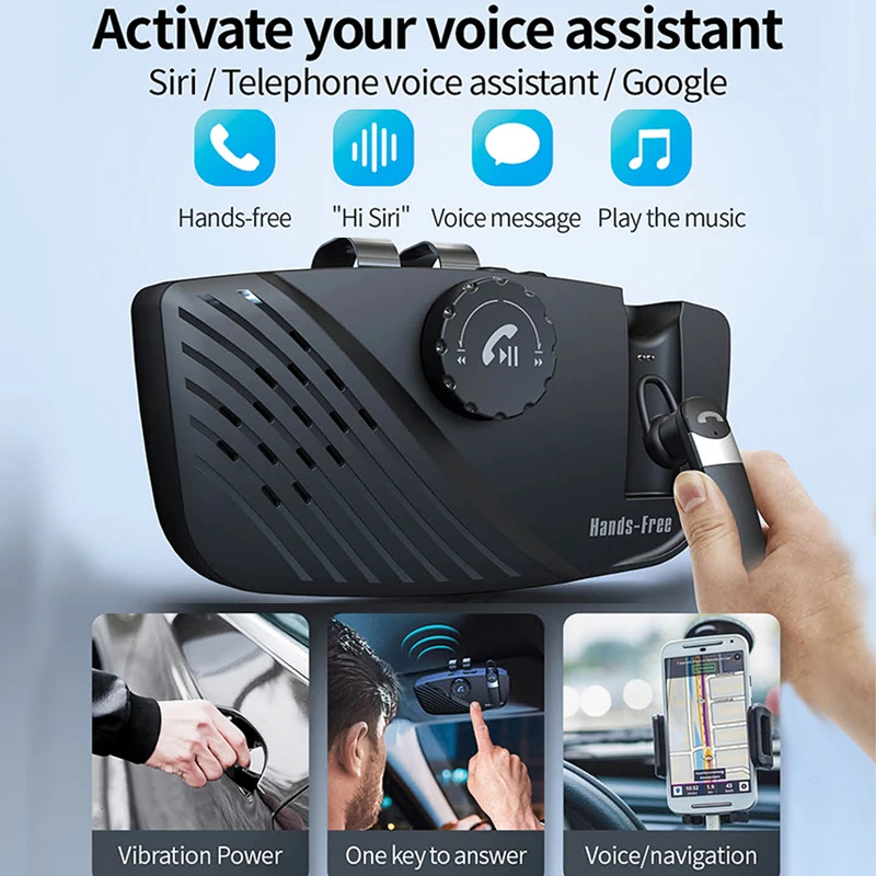 V5.0 Bluetooth Handsfree Car Kit Wireless Bluetooth Speaker Phone MP3Music Player Sun Visor Clip Speakerphone for IPhone Android 
V5.0 Bluetooth Handsfree Car Kit Wireless Bluetooth Speaker Phone MP3Music Player Sun Visor Clip Speakerphone for IPhone Android