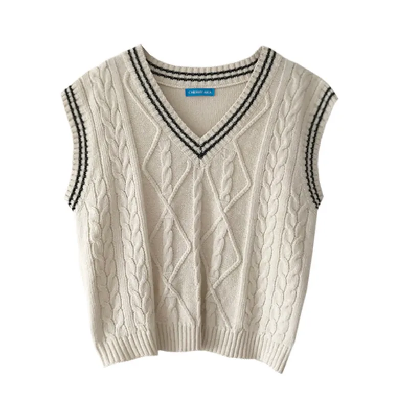 2 Colors 2021 Korean Preppy Style V-neck Color Patchwork V Neck Vest Sweaters Womens Knitted Sweaters
2 Colors 2021 Korean Preppy Style V-neck Color Patchwork V Neck Vest Sweaters Womens Knitted Sweaters