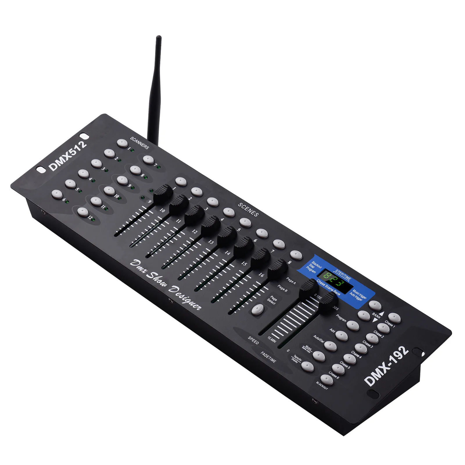 Wireless DMX512 Light Controller Console Panel 2.4G ISM 192CH Programming Function Sound Activated with LED Screen Antenna
Wireless DMX512 Light Controller Console Panel 2.4G ISM 192CH Programming Function Sound Activated with LED Screen Antenna