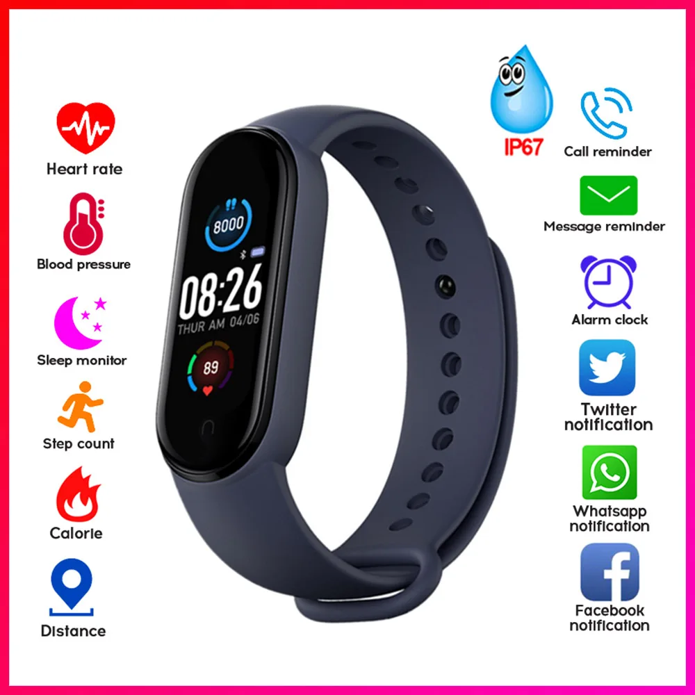M5 Smart Bracelet Smartwatch Sports Fitness Tracker Bluetooth Heart Rate Smartband Waterproof Smart Band for Android IOS PK M6
M5 Smart Bracelet Smartwatch Sports Fitness Tracker Bluetooth Heart Rate Smartband Waterproof Smart Band for Android IOS PK M6