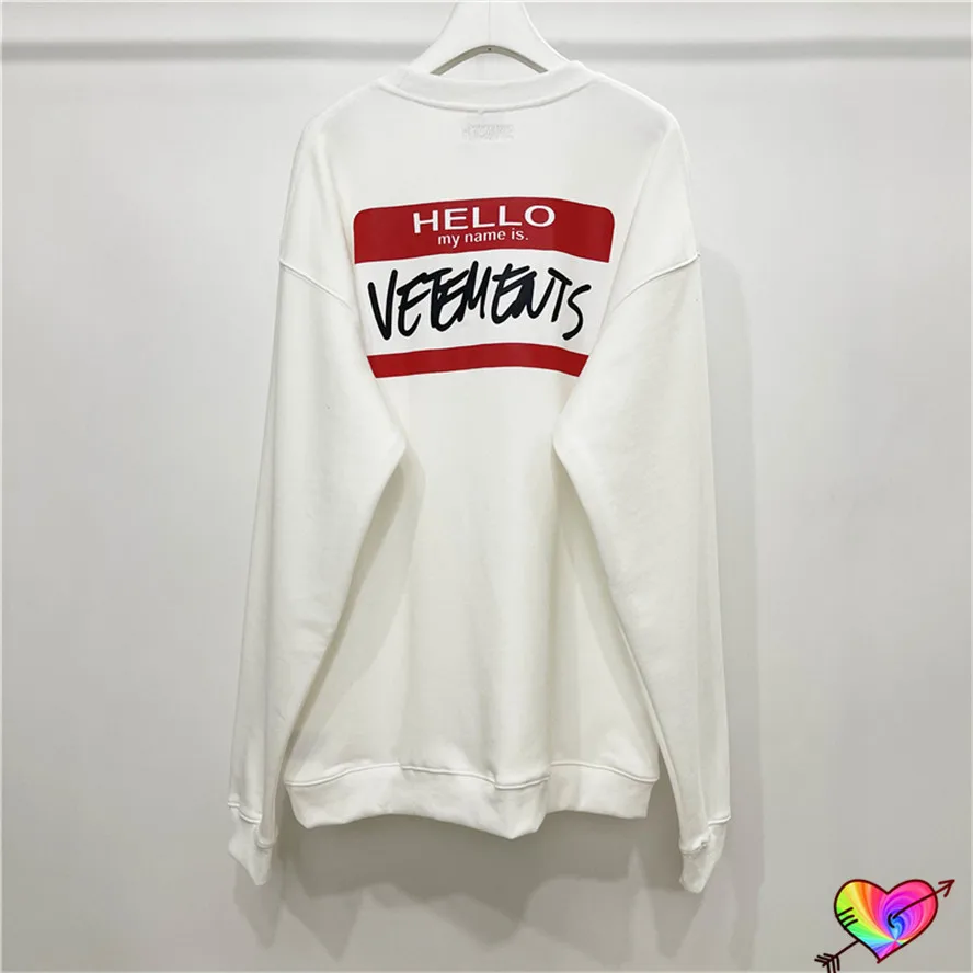 White Hello My Name Is Vetements Sweatshirts Men Women 1:1 High Quality Red Logo Long Sleeve Vetements Hoodie Oversize Crewneck
White Hello My Name Is Vetements Sweatshirts Men Women 1:1 High Quality Red Logo Long Sleeve Vetements Hoodie Oversize Crewneck