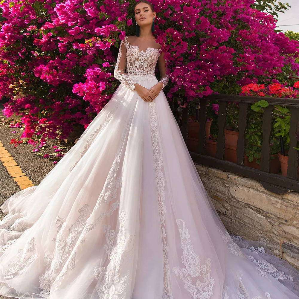 Muslim Wedding Dresses A-line Scoop Long Sleeves Appliques Boho Dubai Arabic Wedding Gown Bridal Dress Vestido De Noiva
Muslim Wedding Dresses A-line Scoop Long Sleeves Appliques Boho Dubai Arabic Wedding Gown Bridal Dress Vestido De Noiva