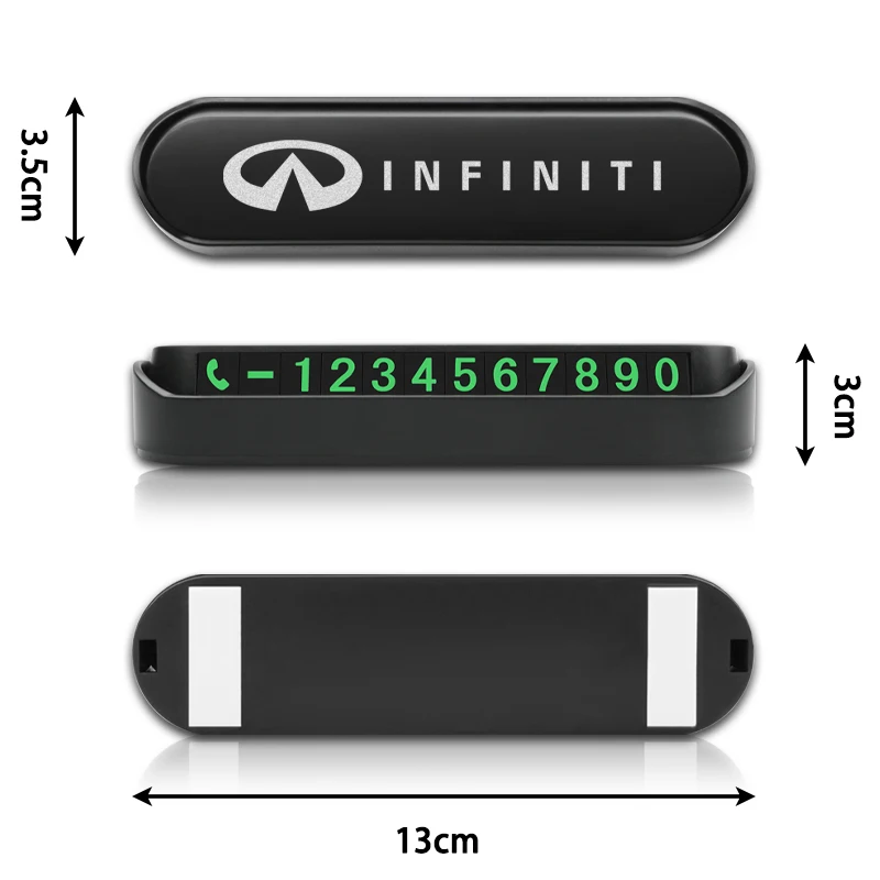 1Pcs Luminous Parking Card Sticker Phone Number Card Plate Car Stying Accessories For Infiniti FX35 Q50 Q30 ESQ QX50 QX60 QX70
1Pcs Luminous Parking Card Sticker Phone Number Card Plate Car Stying Accessories For Infiniti FX35 Q50 Q30 ESQ QX50 QX60 QX70