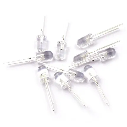 100 шт./лот прозрачные круглые 5 мм супер яркие зеленые красные белые желтые синие