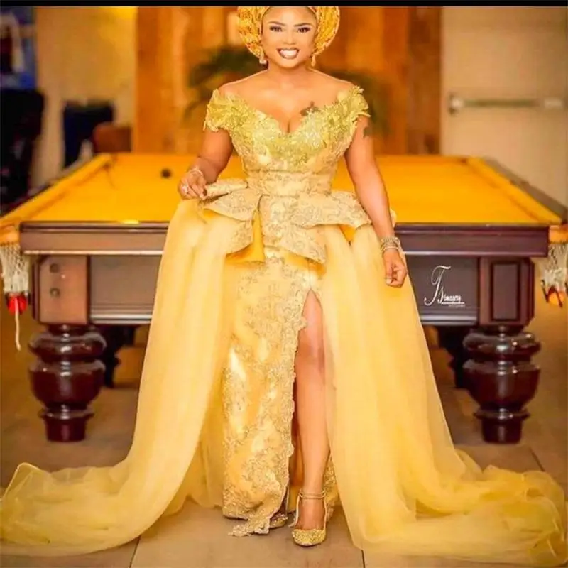 Aso Ebi Plus Size Evening Dresses Side Split Lace Appliques Peplum Overskirt Prom Dress Straight Dubai African robe de soirée
Aso Ebi Plus Size Evening Dresses Side Split Lace Appliques Peplum Overskirt Prom Dress Straight Dubai African robe de soirée