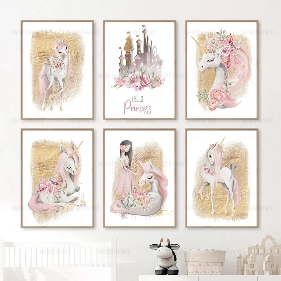 Princess White Horse Castle Pink Rose Wall Art Canvas Painting Nordic Posters and Prints Wall Pictures for Girls Kids Room Decor
Princess White Horse Castle Pink Rose Wall Art Canvas Painting Nordic Posters and Prints Wall Pictures for Girls Kids Room Decor