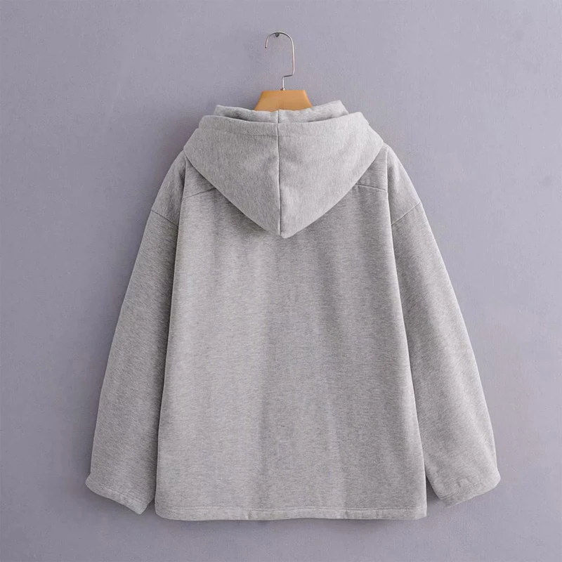 Spring and autumn women's sweatshirt casual solid color hooded sweatshirt
Spring and autumn women's sweatshirt casual solid color hooded sweatshirt