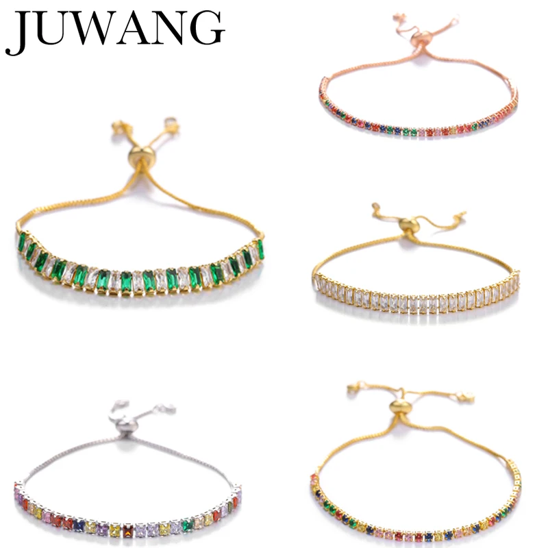 JUYA Rainbow Cubic Zirconia Tennis Women Bracelets Copper Pull-out Adjust Chain Bracetes Bangles For Friends Party Gifts
JUYA Rainbow Cubic Zirconia Tennis Women Bracelets Copper Pull-out Adjust Chain Bracetes Bangles For Friends Party Gifts