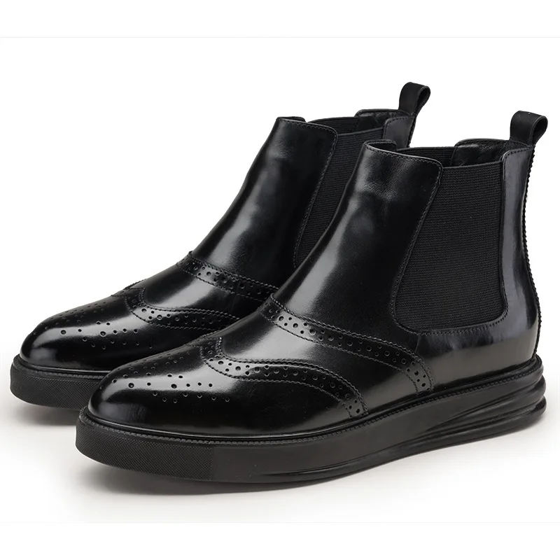 Ankle Boot for Men Chelsea Boot Pull On Style Premium Genuine Leather Brogue Carving Wingtip Fleece Lined Round Toe Platform
Ankle Boot for Men Chelsea Boot Pull On Style Premium Genuine Leather Brogue Carving Wingtip Fleece Lined Round Toe Platform