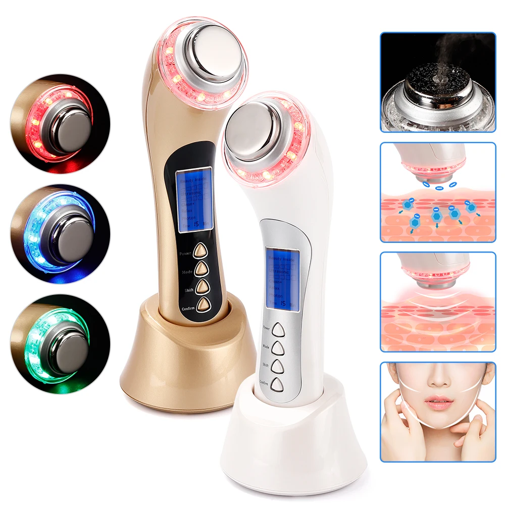5 in 1 Ultrasound Device Skin Beauty Care Tool Ultrasonic High Frequency Ion LED Photon Electroporation Face Lifting Massager
5 in 1 Ultrasound Device Skin Beauty Care Tool Ultrasonic High Frequency Ion LED Photon Electroporation Face Lifting Massager