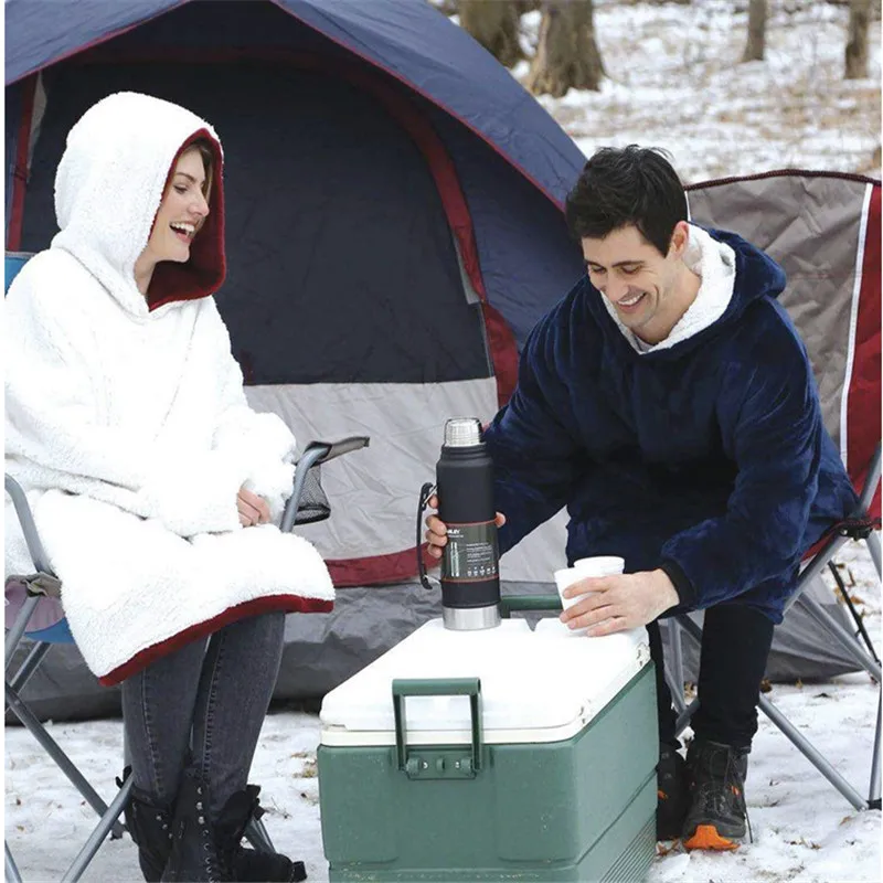 Warm Thick TV Pocket Hooded Blanket Winter Sofa Weighted Blankets Flannel Coral Fleece Unisex Giant Pocket For Beds Travel Home
Warm Thick TV Pocket Hooded Blanket Winter Sofa Weighted Blankets Flannel Coral Fleece Unisex Giant Pocket For Beds Travel Home