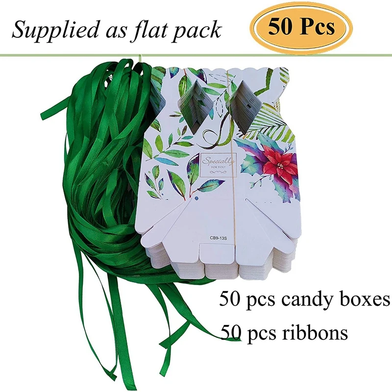 50 Pcs Leaf Pattern Vase-Shaped Candy Boxes Wedding Birthday Party Favor with Green Ribbon Decoration (Green Leaves)
50 Pcs Leaf Pattern Vase-Shaped Candy Boxes Wedding Birthday Party Favor with Green Ribbon Decoration (Green Leaves)