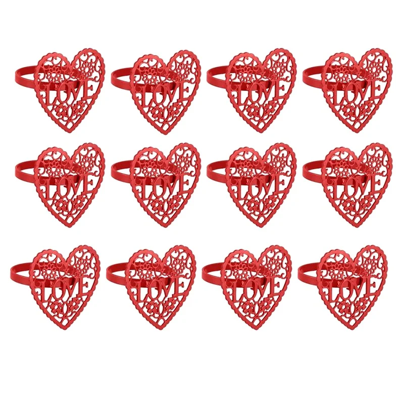 12 Pcs Heart-Shaped Napkin Ring Valentine's Day Hollow Heart Napkin Holder Metal Napkin Ring Holiday Party Table Jewelry
12 Pcs Heart-Shaped Napkin Ring Valentine's Day Hollow Heart Napkin Holder Metal Napkin Ring Holiday Party Table Jewelry
