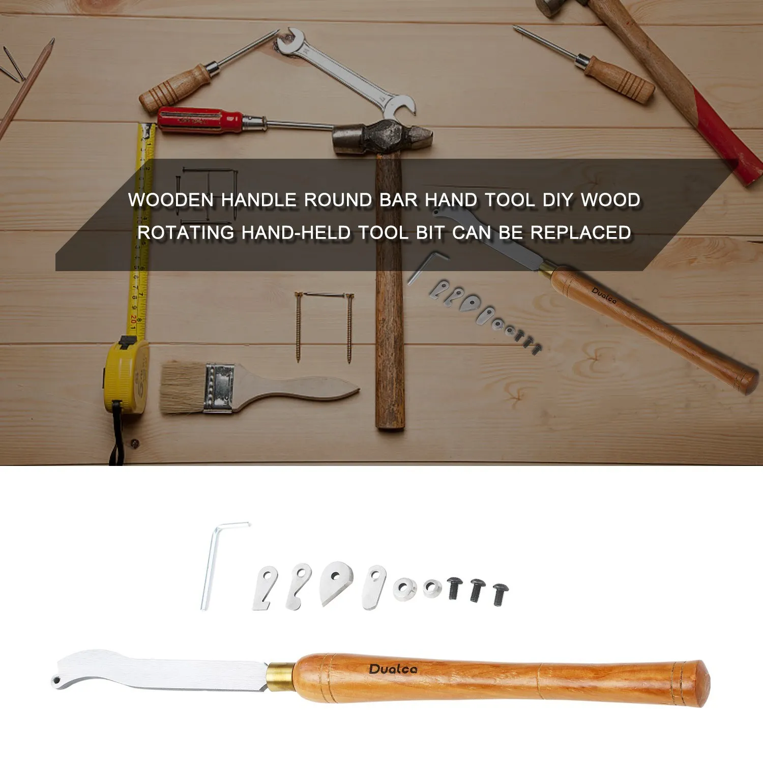 Woodworking Turning Tool Wooden Handle Lathe Chisel Overall Length 468mm with Replacement Cutter Head
Woodworking Turning Tool Wooden Handle Lathe Chisel Overall Length 468mm with Replacement Cutter Head