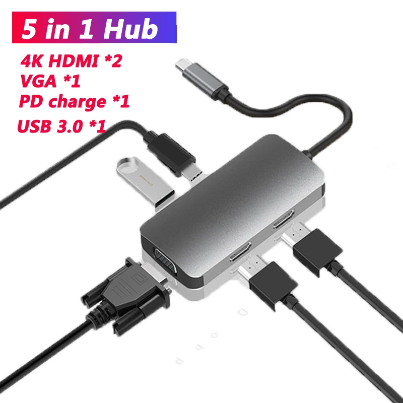 Dual HDMI HUB USB 3.0 HUB TYPE C VGA PD HDMI USB C Adapter Docking Station for Laptop Type C Hub Dock MST
Dual HDMI HUB USB 3.0 HUB TYPE C VGA PD HDMI USB C Adapter Docking Station for Laptop Type C Hub Dock MST
