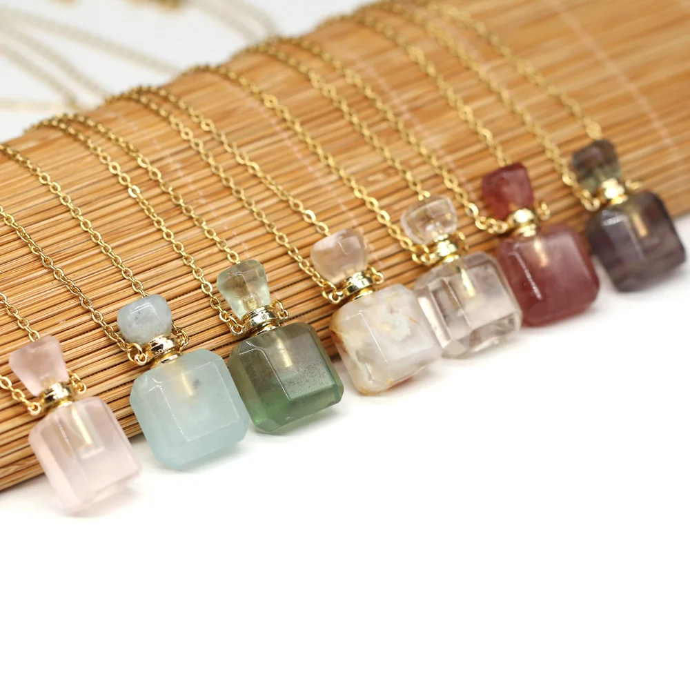 Natural Stone Perfume Bottle Pendant Exquisite Necklace Chain Length 60+5cm Specification 20x33mm
Natural Stone Perfume Bottle Pendant Exquisite Necklace Chain Length 60+5cm Specification 20x33mm