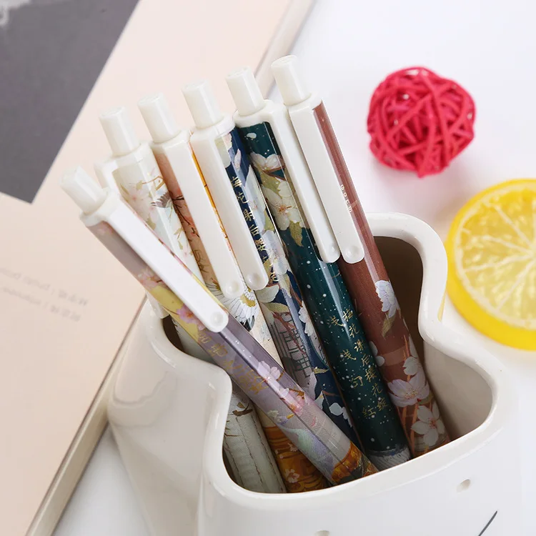 36 pcs/lot Retro Chinese style Press Gel Pen Cute 0.5 mm black Ink Signature Pens Promotional Gift Stationery School Supplies
36 pcs/lot Retro Chinese style Press Gel Pen Cute 0.5 mm black Ink Signature Pens Promotional Gift Stationery School Supplies