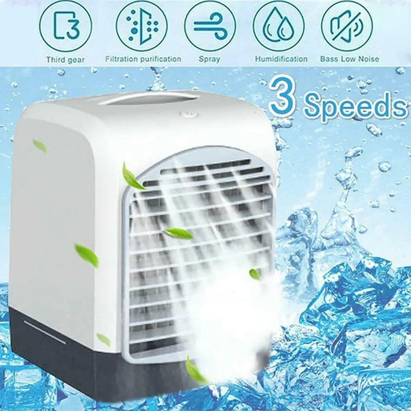 Portable Mini Desktop Air Conditioner USB Small Fan Cooling Humidifier Aromatherapy Air Cooler with Ice Water Tank
Portable Mini Desktop Air Conditioner USB Small Fan Cooling Humidifier Aromatherapy Air Cooler with Ice Water Tank