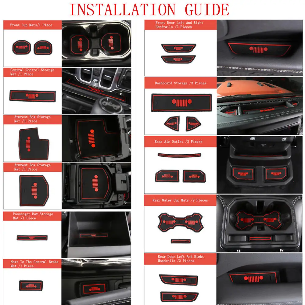 Door Groove Mat Anti-Slip mat anti slip Non-slip gate slot cup pad door Interior decoration car-styling For 2018 JL wrangler
Door Groove Mat Anti-Slip mat anti slip Non-slip gate slot cup pad door Interior decoration car-styling For 2018 JL wrangler
