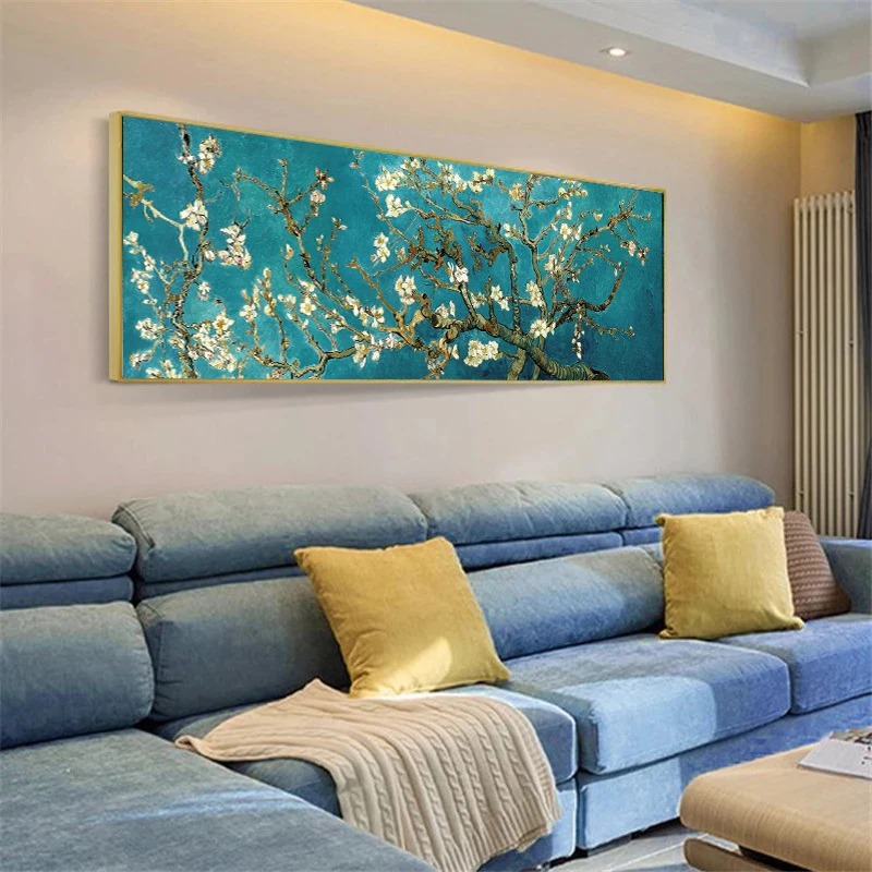 

Van Gogh's famous oil painting almond tree is full of almond blossoms. The photos printed on the canvas are world-famous works
