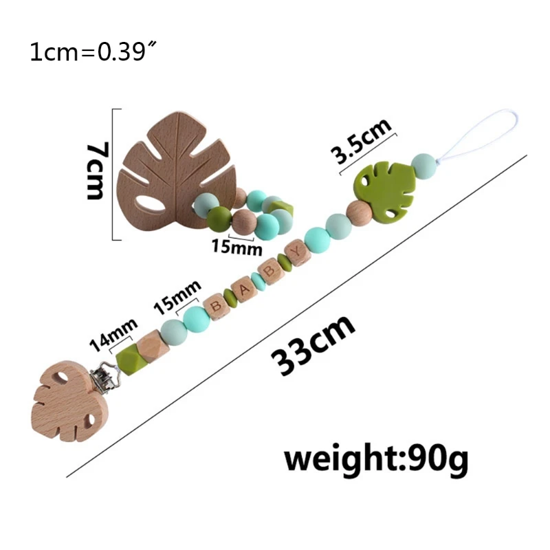 2 Pcs Baby Leaves Pacifier Chain Teether Rattles Set Nipple Clip Holder Infant Silicone Wooden Teething Soother Molar Toys WXTD
2 Pcs Baby Leaves Pacifier Chain Teether Rattles Set Nipple Clip Holder Infant Silicone Wooden Teething Soother Molar Toys WXTD