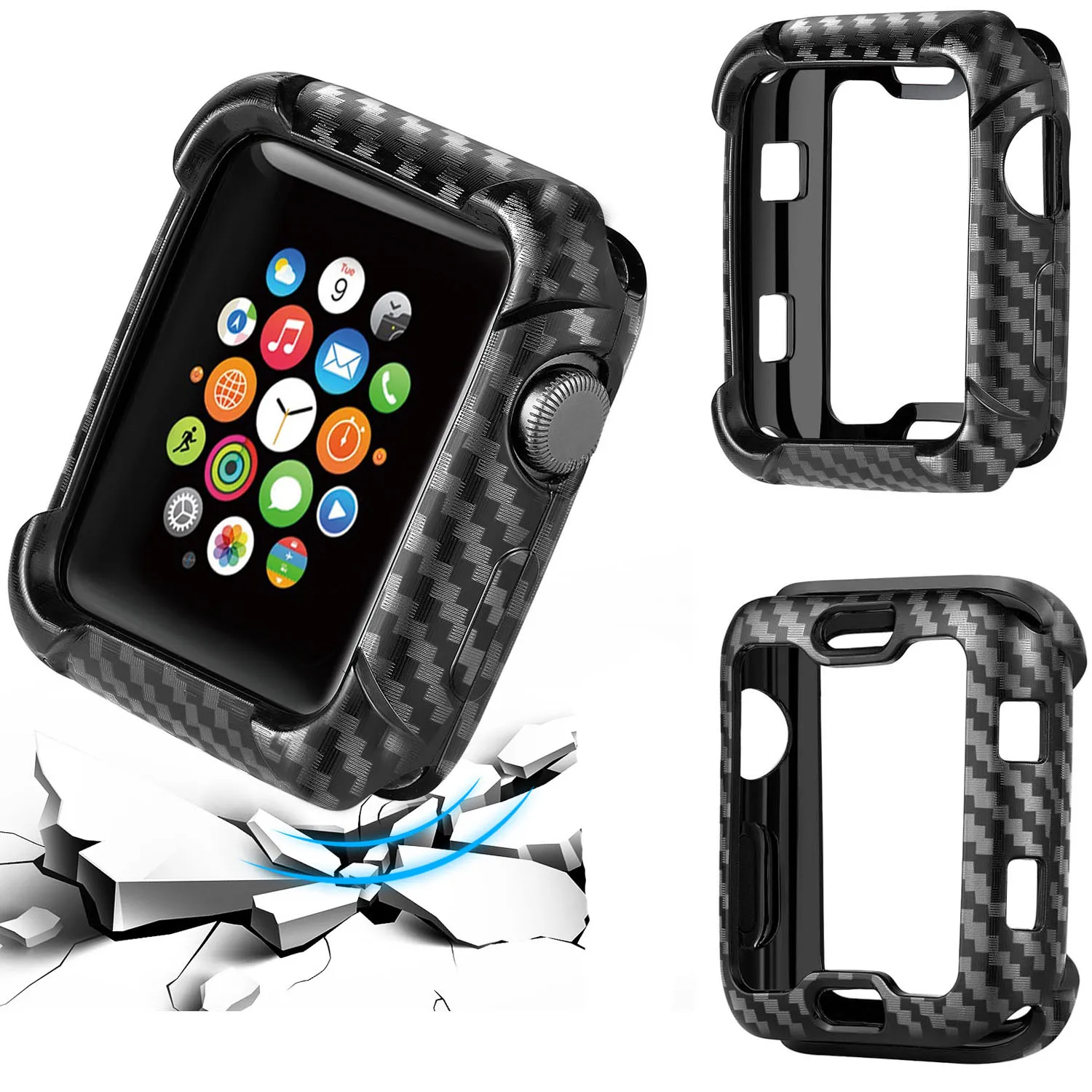 Чехол для часов Apple Watch Series 2 3 4 противоударный чехол iWatch 42 44 мм 38 40 черный