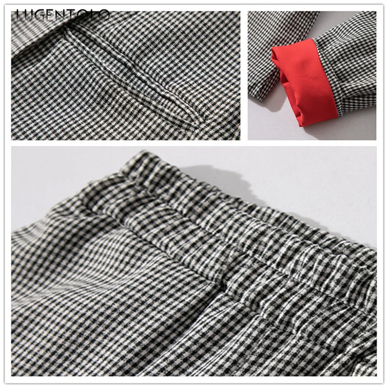 Women Blazer Plaid Cuffs Two Piece Sets Double Breastedr Jacket Outerwear Elastic Waist Pencil Pants Casual Office Suits
Women Blazer Plaid Cuffs Two Piece Sets Double Breastedr Jacket Outerwear Elastic Waist Pencil Pants Casual Office Suits