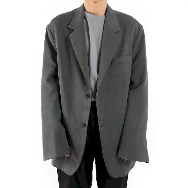 Solid Long Sleeve Blazer Men Korean Loose Single Breasted Boy Suit Simple Slim Pocket Blazer Men's Oversized Clothing For Men No 
Solid Long Sleeve Blazer Men Korean Loose Single Breasted Boy Suit Simple Slim Pocket Blazer Men's Oversized Clothing For Men No