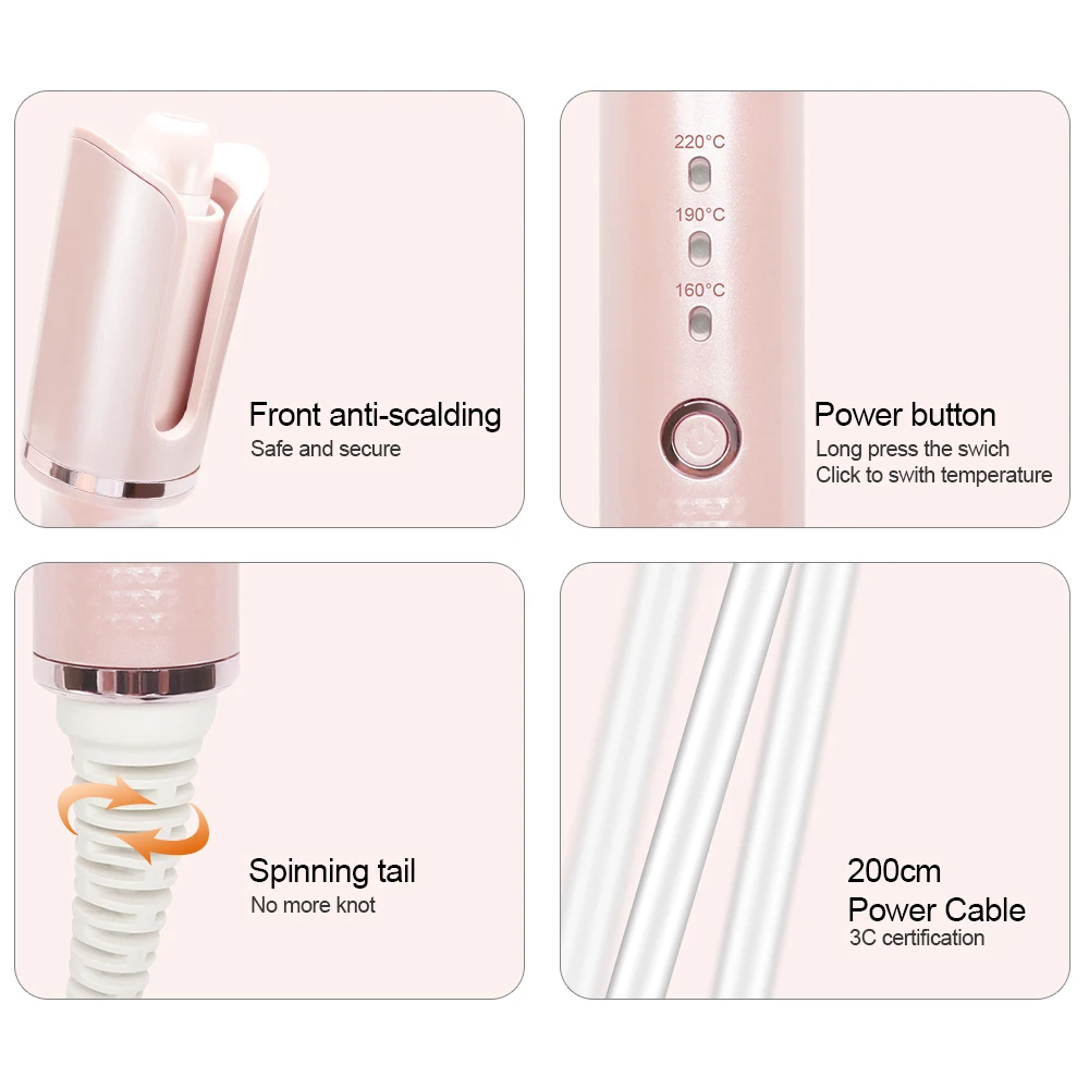 Automatic Hair Curler Ceramic Auto Rotate Curling Iron Long-lasting Hair Styling Temperature Wave Hair Care Electric Hair Curler 
Automatic Hair Curler Ceramic Auto Rotate Curling Iron Long-lasting Hair Styling Temperature Wave Hair Care Electric Hair Curler