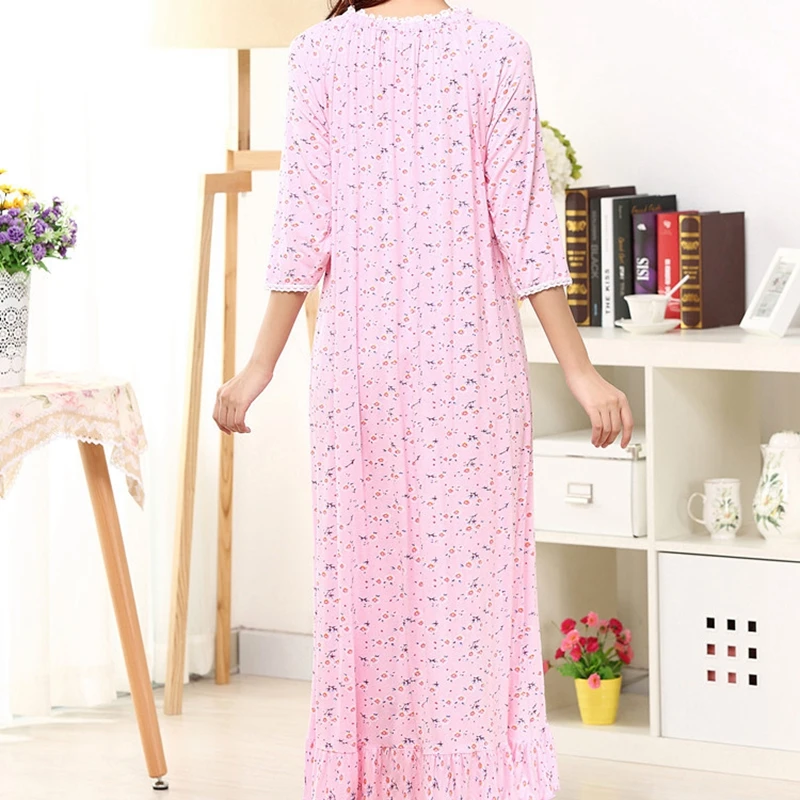 Nightdress Homewear Lady Fresh Modal Long Loose Breathable Yukata Sexy night gown Night Clothes халатик женский hot sale new |