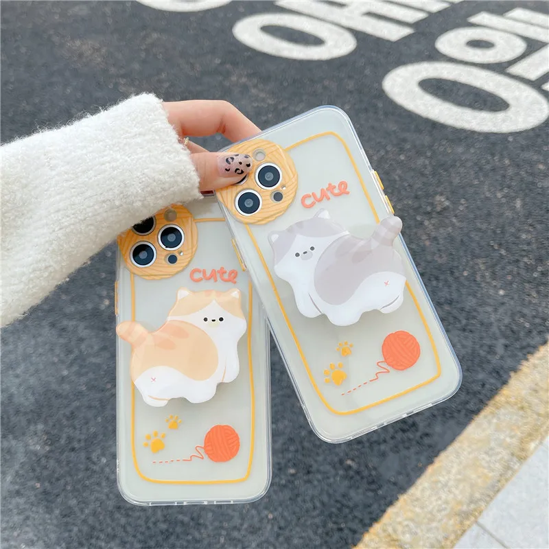 Cartoon kawaii cat Phone case For iphone 12 11 pro max mini XSmax XR X SE2 7 8 plus 3D Folding bracket Cute clear Silicone Cover
Cartoon kawaii cat Phone case For iphone 12 11 pro max mini XSmax XR X SE2 7 8 plus 3D Folding bracket Cute clear Silicone Cover