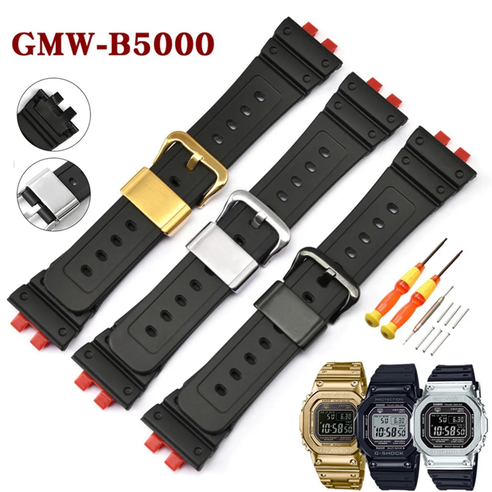 Смола ремешок для часов объектива с оптическими зумом Casio G SHOCK GMW B5000 мужчин Спорт