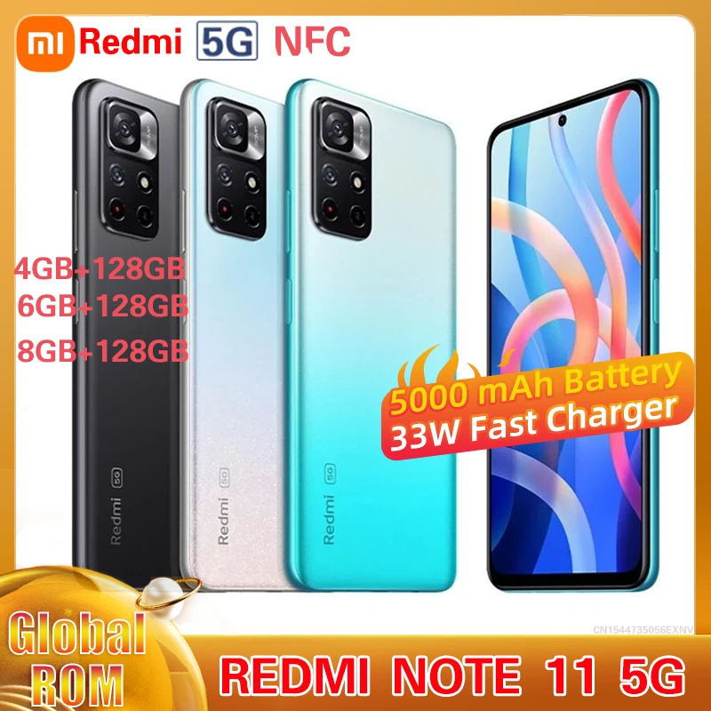 Смартфон Xiaomi Redmi Note 11 с глобальной прошивкой, 8 ГБ, 128 ГБ, 8 ядер, NFC, аккумулятор 810 мАч, 33 Вт, сотовый телефон с быстрой зарядкой
Смартфон Xiaomi Redmi Note 11 с глобальной прошивкой, 8 ГБ, 128 ГБ, 8 ядер, NFC, аккумулятор 810 мАч, 33 Вт, сотовый телефон с быстрой зарядкой