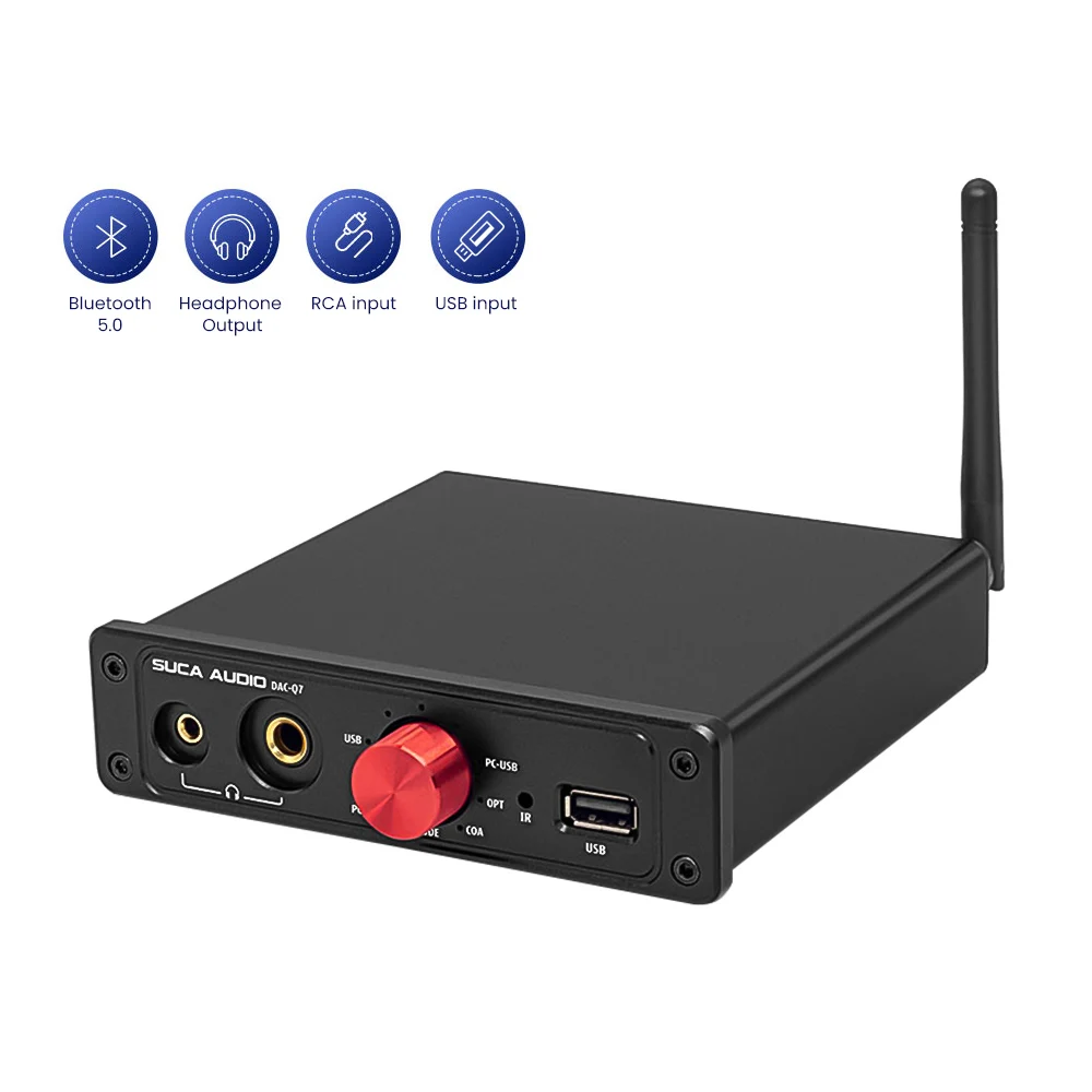

SUCA DACQ7 Bluetooth 5,0 усилитель ESS9018K2M USB аудио ЦАП Декодер предусилитель/усилитель для наушников двойного назначения цифровой проигрыватель аудио
