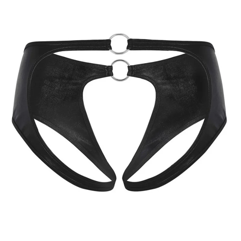 sexy lingerie ropa mujer underwear women lenceria panties tanga thong Patent leather Solid color bright metal ring Open file 
sexy lingerie ropa mujer underwear women lenceria panties tanga thong Patent leather Solid color bright metal ring Open file