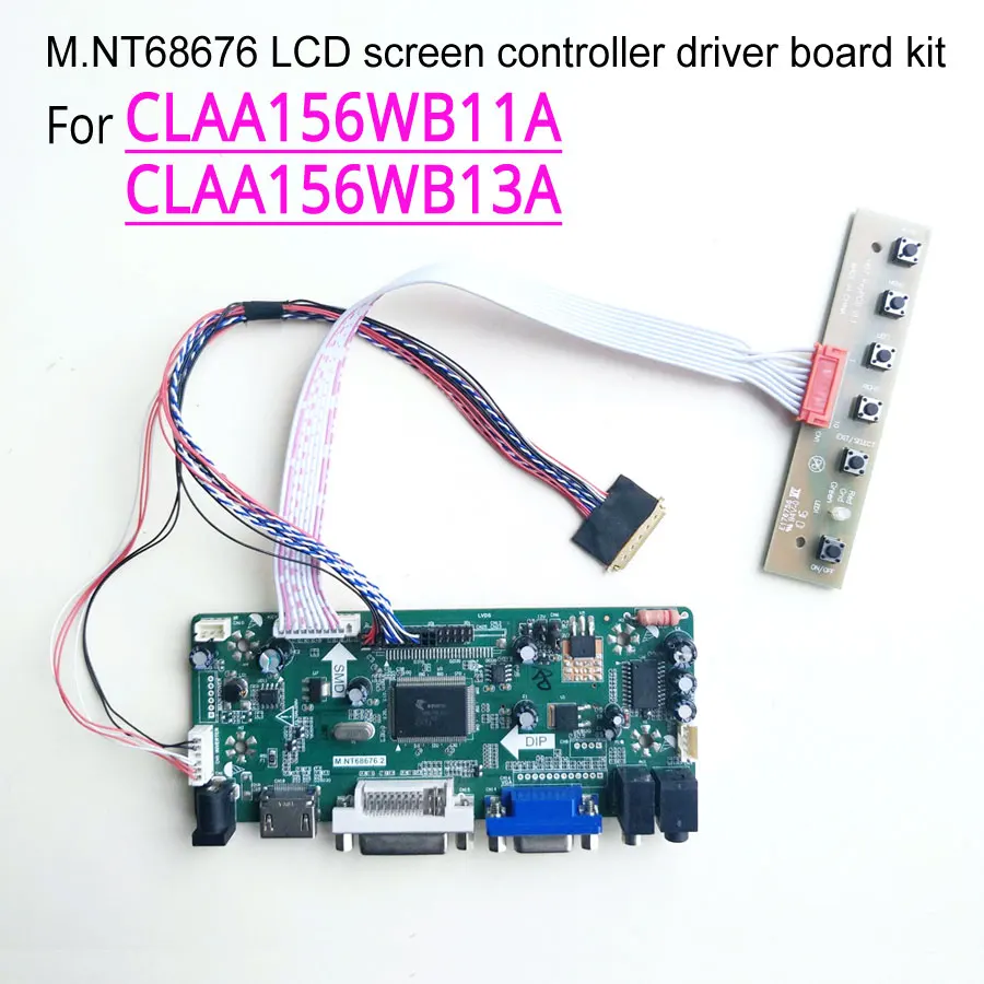 For CLAA156WB11A CLAA156WB13A 1366*768 VGA+DVI LED Laptop Panel WLED 40Pin LVDS M.NT68676 Display Controller Card 15.6" Kit
For CLAA156WB11A CLAA156WB13A 1366*768 VGA+DVI LED Laptop Panel WLED 40Pin LVDS M.NT68676 Display Controller Card 15.6" Kit