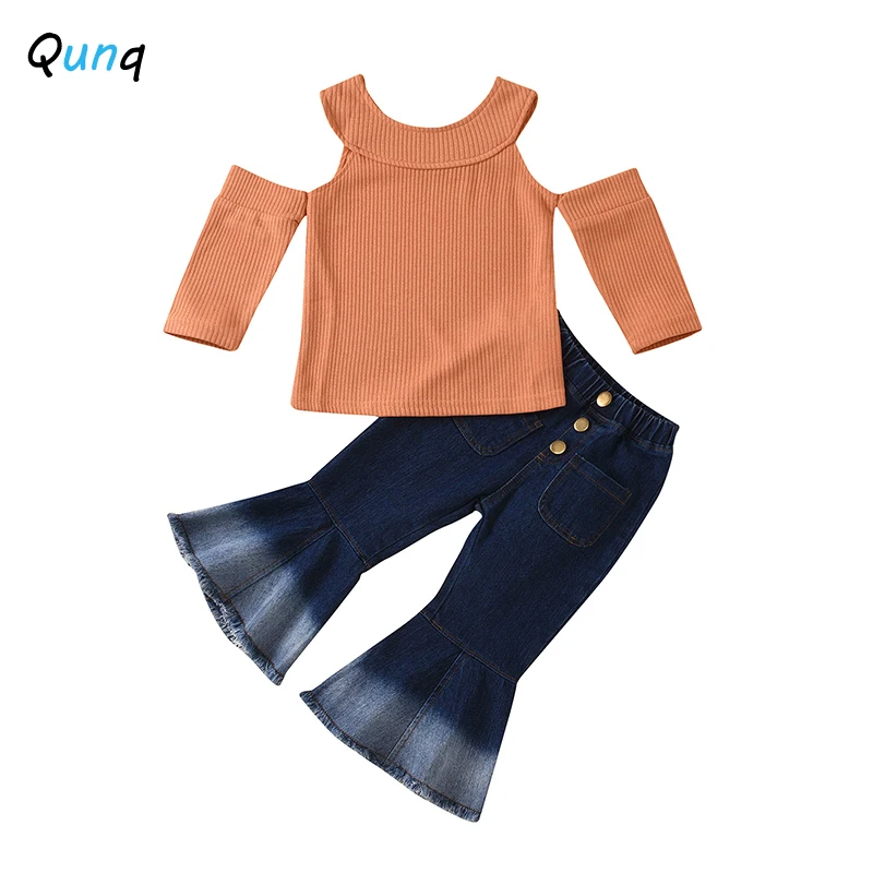 Qunq костюм для девочек модное платье с открытыми; Ширина плеч; Длина рукава рубашки расклешенные джинсы для детей на весну и осень для девоче...
Qunq костюм для девочек модное платье с открытыми; Ширина плеч; Длина рукава рубашки расклешенные джинсы для детей на весну и осень для девоче...