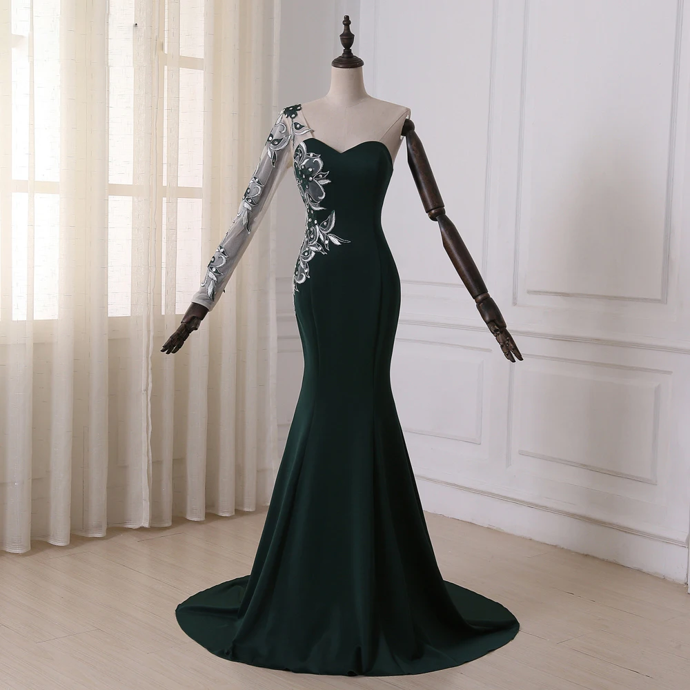 Jiayigong Dark Green Mermaid Evening Dress Sweetheart Long Sleeves Applique Stones Sweep Train Formal Dress Party Prom Dress
Jiayigong Dark Green Mermaid Evening Dress Sweetheart Long Sleeves Applique Stones Sweep Train Formal Dress Party Prom Dress