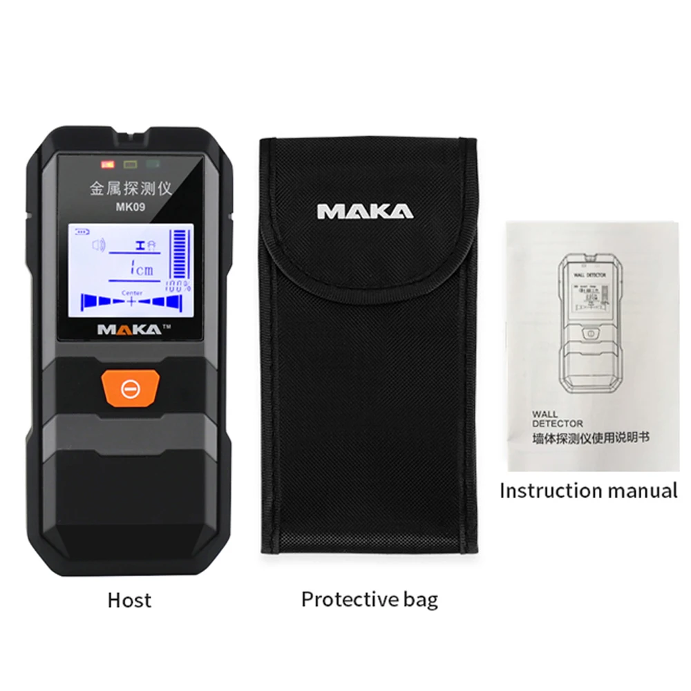 

MAKA MK09 Portable LCD Backlight Display Infrared Metal Detector High Accuracy Metal Objects Steel Wire Copper Tube Finder Depth
