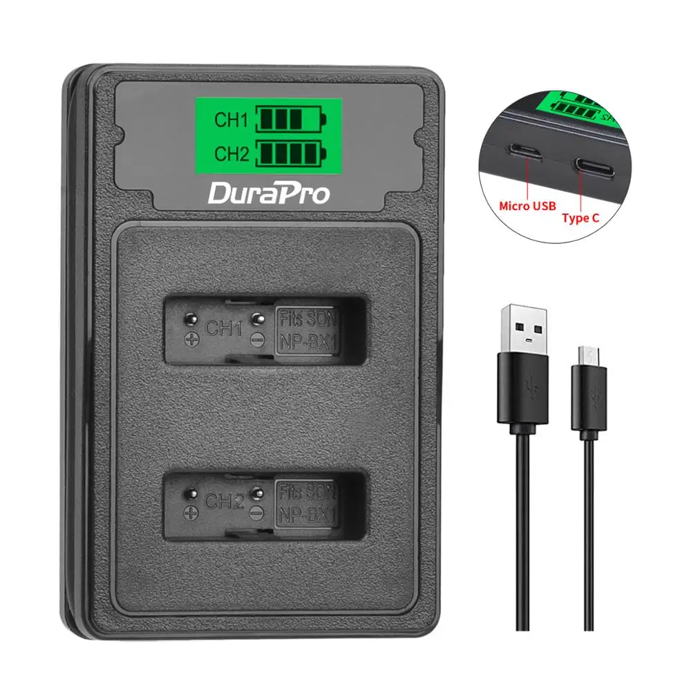 1860mAH NP-BX1 NP BX1 батарея + LCD двойное зарядное устройство со встроенным кабелем для SONY