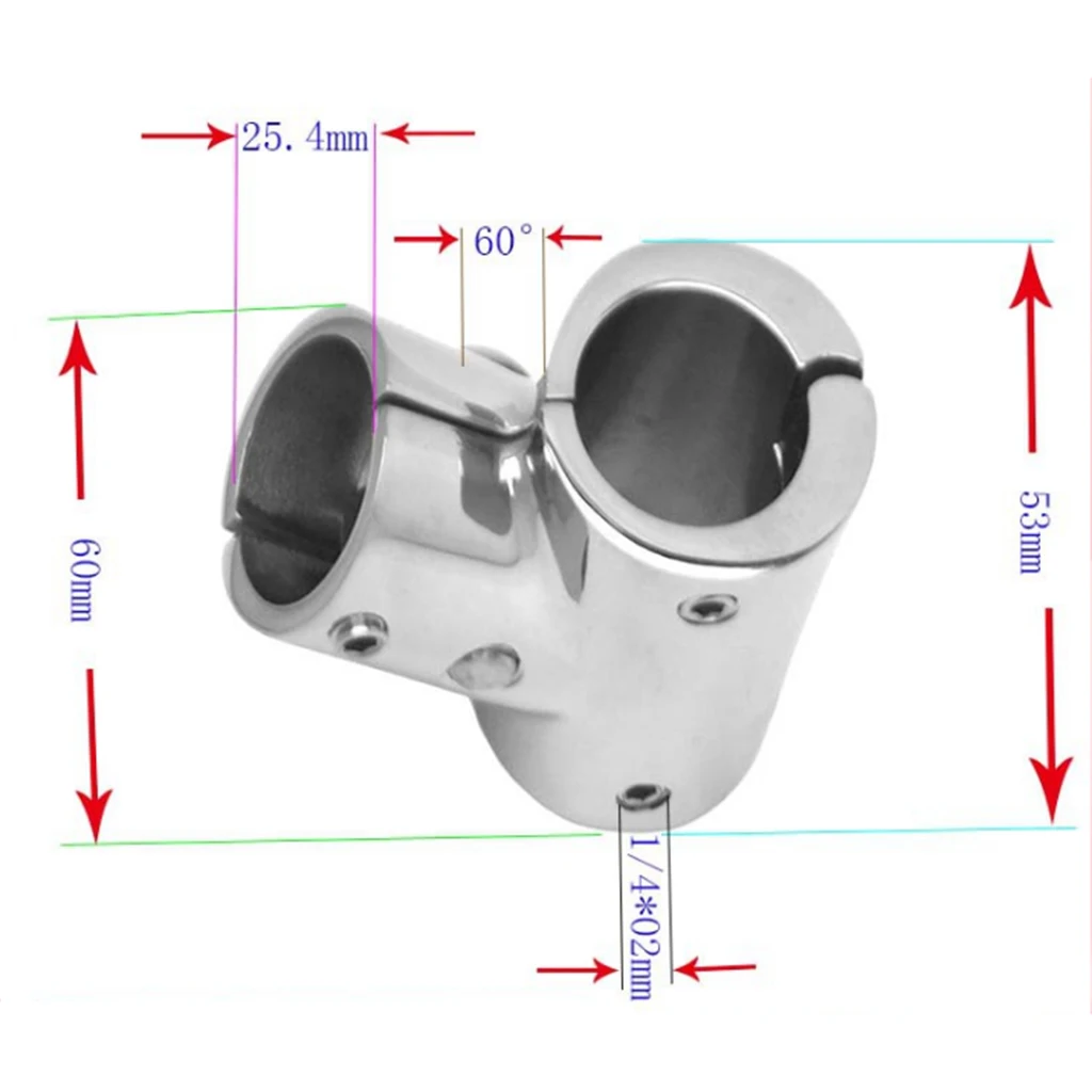 316 Stainless Steel Marine Boat Hand Rail 60 Deg Tee Fitting 1' Handrail Bracket 
316 Stainless Steel Marine Boat Hand Rail 60 Deg Tee Fitting 1' Handrail Bracket