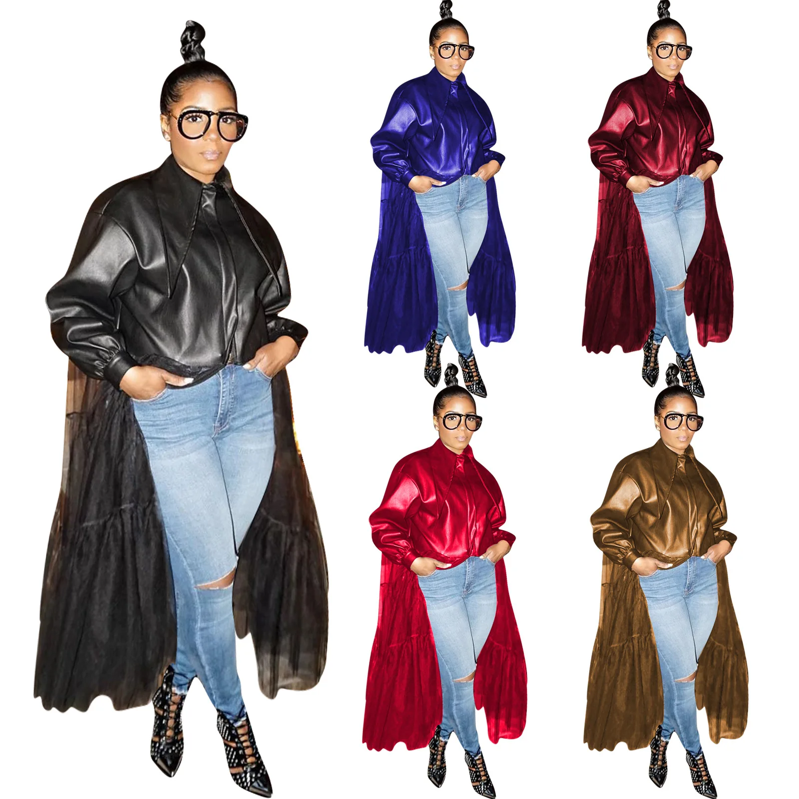 444149 Autumn Winter Women Casual Fashion Outdoor Home Patchwork Perspective Mesh Leather Jacket Hot 2020
444149 Autumn Winter Women Casual Fashion Outdoor Home Patchwork Perspective Mesh Leather Jacket Hot 2020