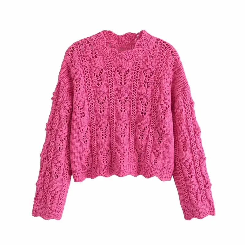 ZA 2021 autumn new women's clothing fashion all-match casual European and American style ball-shaped hollow loose sweater
ZA 2021 autumn new women's clothing fashion all-match casual European and American style ball-shaped hollow loose sweater