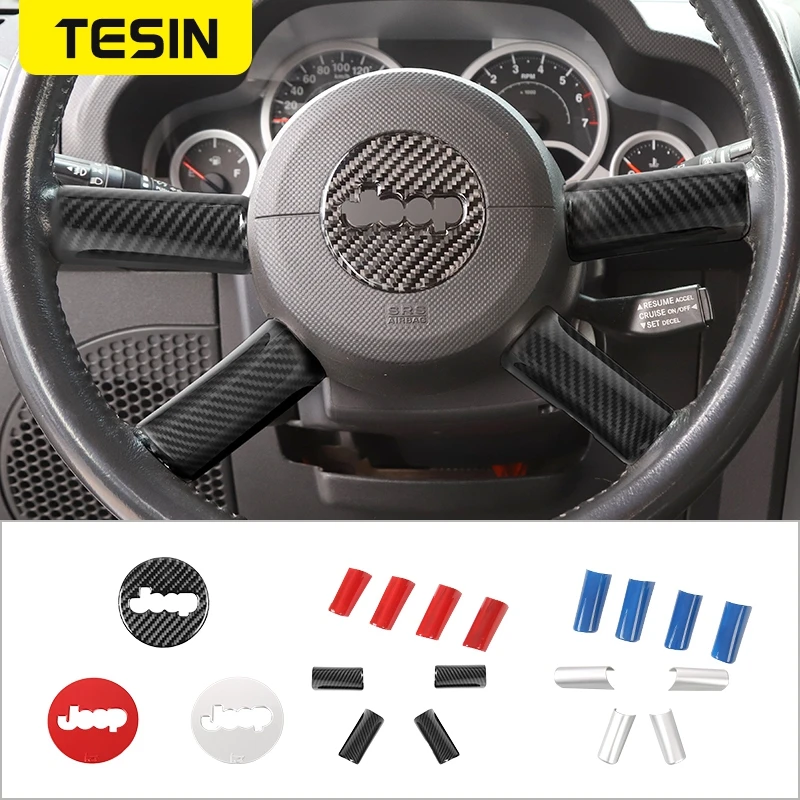 TESIN Car Steering Wheel Decoration Cover Trim Stickers Fit For Jeep Wrangler JK 2007 2008 2009 2010 Car Interior Accessories
TESIN Car Steering Wheel Decoration Cover Trim Stickers Fit For Jeep Wrangler JK 2007 2008 2009 2010 Car Interior Accessories