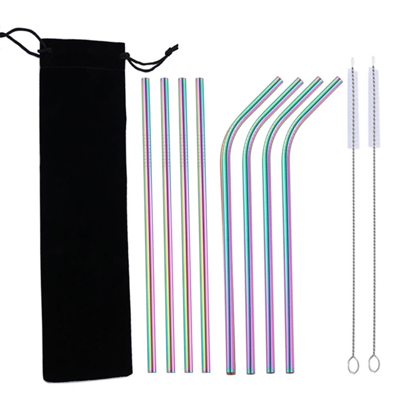 11Pcs Drinking Straw Set Reusable 304 Stainless Steel Straight Bent Drinking Straws Velvet Bag Cleaning Brush Party Bar Straw
11Pcs Drinking Straw Set Reusable 304 Stainless Steel Straight Bent Drinking Straws Velvet Bag Cleaning Brush Party Bar Straw